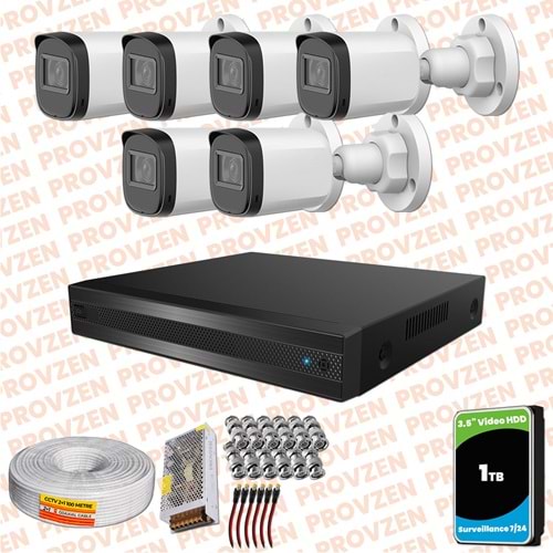 Provzen Rivo Dahua 6 Kameralı Full HD Güvenlik Kamerası 1tb hdd