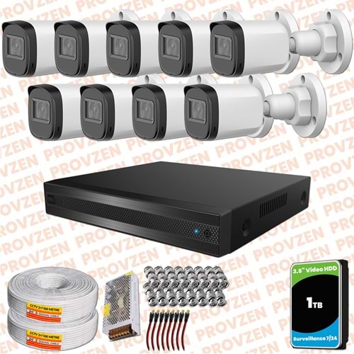 Provzen Rivo Dahua 9 Kameralı Full HD Güvenlik Kamerası 1tb hdd