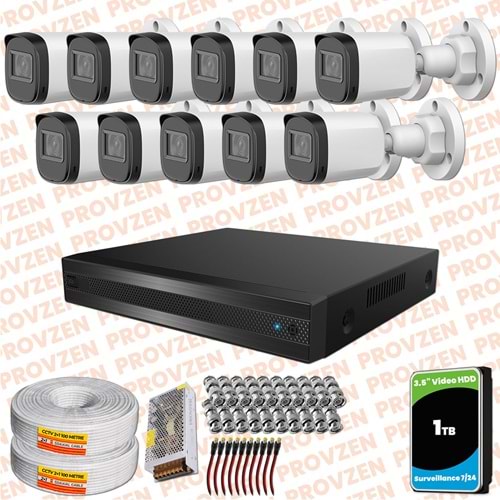 Provzen Rivo Dahua 11 Kameralı Full HD Güvenlik Kamerası 1tb hdd