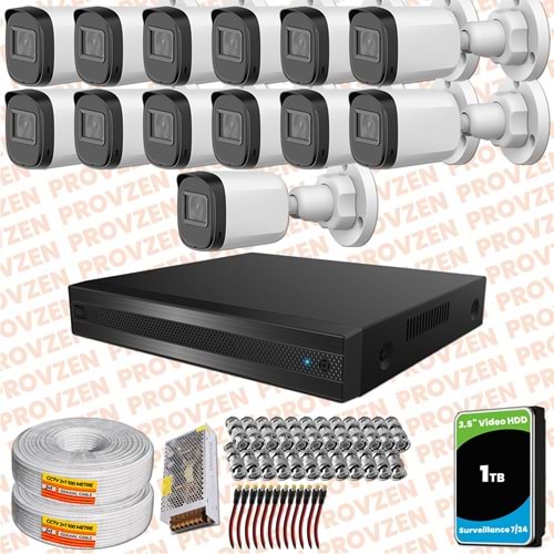 Provzen Rivo Dahua 13 Kameralı Full HD Güvenlik Kamerası 1tb hdd