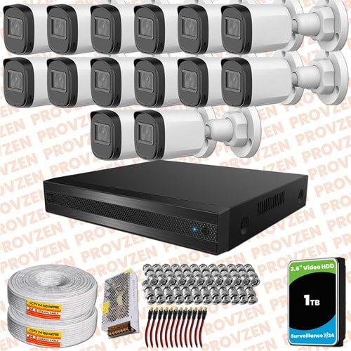 Provzen Rivo Dahua 14 Kameralı Full HD Güvenlik Kamerası 1tb hdd
