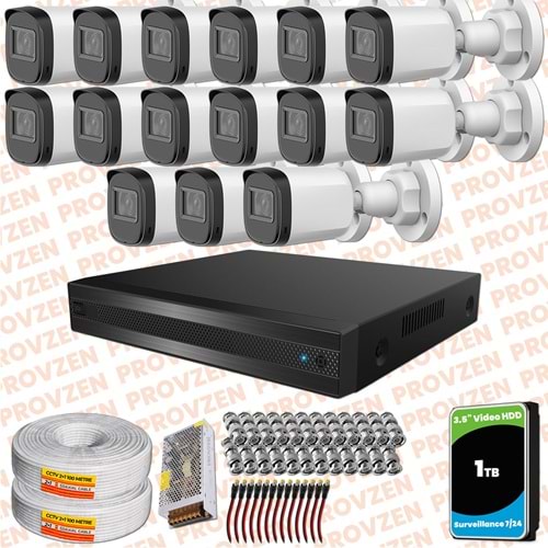 Provzen Rivo Dahua 15 Kameralı Full HD Güvenlik Kamerası 1tb hdd