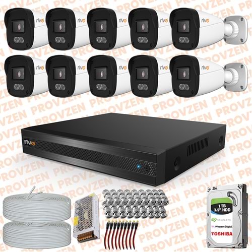 Provzen Rivo 10 Kameralı Full HD ColorVu & Ses Kayıtlı Güvenlik Kamerası