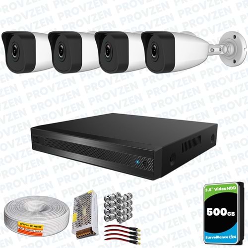 Provzen RV HiLook 4 Kameralı Full HD Geniş Açı Güvenlik Kamerası