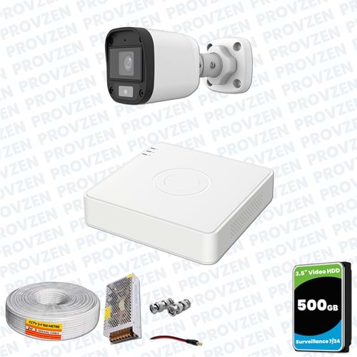 Provzen UNV Full HD 1 Kamera Renkli Gece Görüş Mikrofonlu Olay Anında bildirim