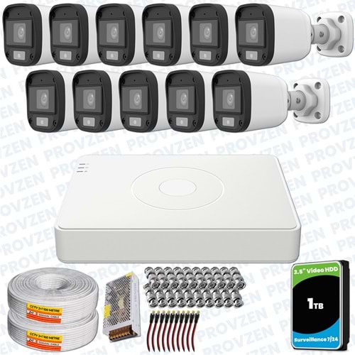 Provzen UNV Full HD 11 Kamera Renkli Gece Görüş Mikrofonlu Olay Anında bildirim