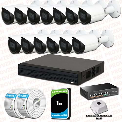 Provzen Dahua 13 Kameralı IP 1080P Gece Görüşlü Güvenlik Kamerası