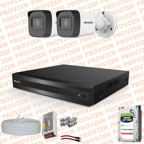 PROVZEN HİKVİSİON RV 2 KAMERA GÜVENLİK KAMERASI 500 GB HDD