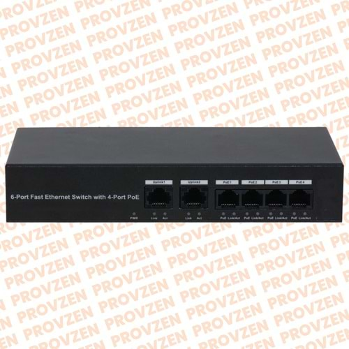 PROVZEN 4 Port POE 10/100 + 2 Port 10/100 78W PoE Switch