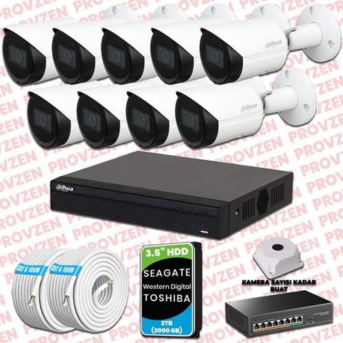 PROVZEN DAHUA 9 KAMERALI İP KAMERA SETİ 1440P GECE GÖRÜŞLÜ