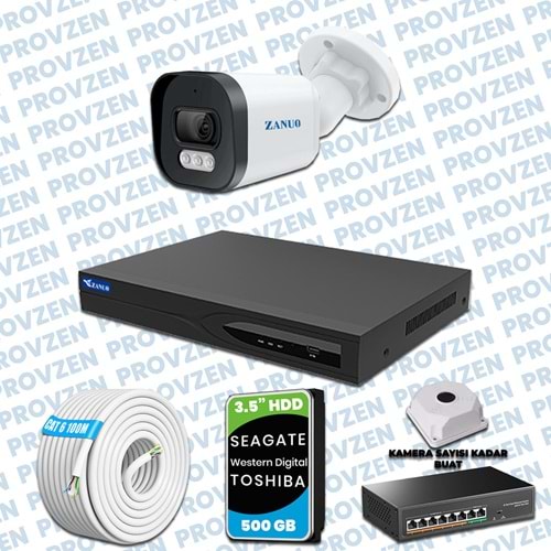 PROVZEN ZANUO 1 KAMERALI İP KAMERA SETİ 1080P MİKROFONLU
