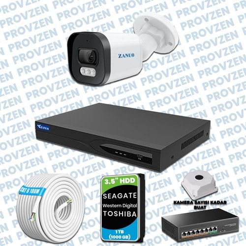 PROVZEN ZANUO 1 KAMERALI İP KAMERA SETİ 1440P MİKROFONLU