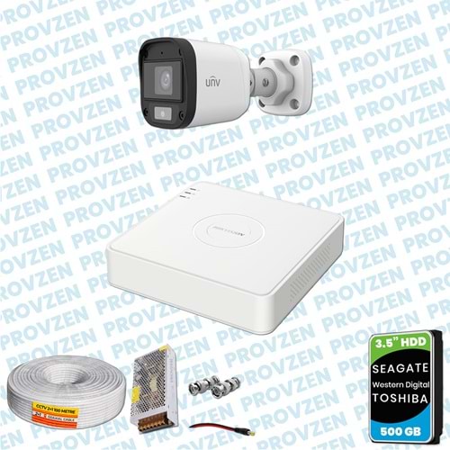 PROVZEN UNV 1 KAMERALI 7/24 RENKLİ GÜVENLİK KAMERASI MİKROFONLU