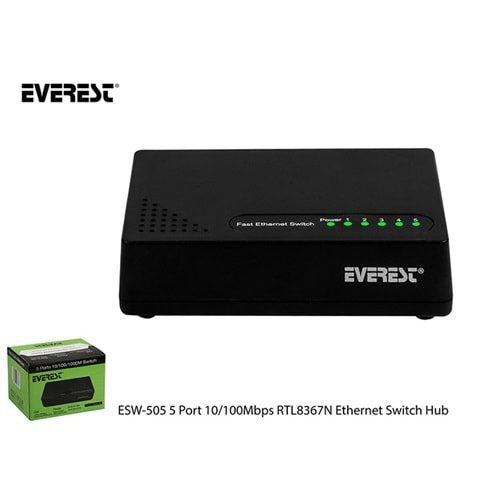 EVEREST ESW-505 5 Port 10/100/1000Mbps RTL8367N Gigabit Ethernet Switch Hub