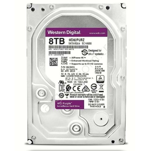 WESTERNDİJİTAL WD82PURZ PURPLE 7X24 3.5 inç 8TB 8TB/HDD 7/24