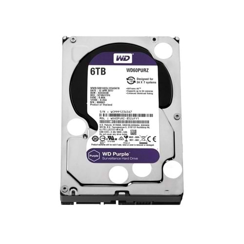 WESTERNDİJİTAL WD60PURZ PURPLE 7X24 3.5inç 6TB 6TB/HDD 7/24