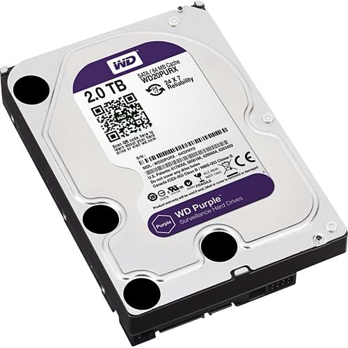 2 TB WESTERNDIJITAL WD20PURX Purple 7X24 3.5 inç 5400 Rpm 64MB SATA HARDDİSK 2TB/HDD 7/24