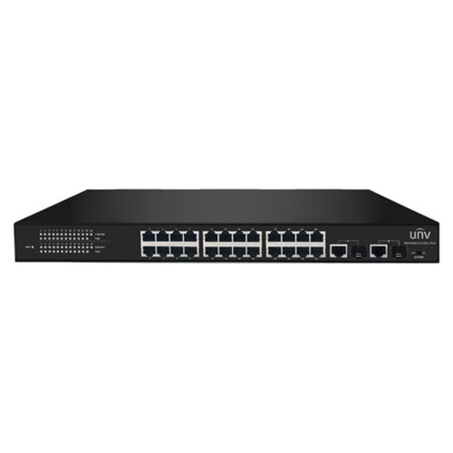 UNIVIEW NSW2000-24T2GC-POE 24 KANAL 24 PoE SWİTCH 250MT PoE MESAFESİ