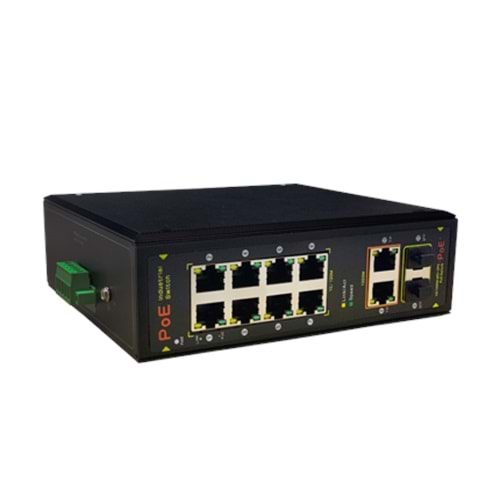 8 PORT POE+ 2*SFP 2*UPLİNK 130W Endüstriyel (SWP-IPS31108PFB)