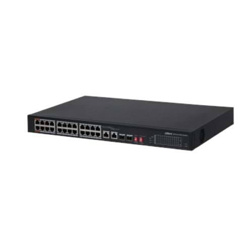 DAHUA PFS3226-24ET-240 24 PORT POE SWİTCH (24FE POE + 2GE SFP KOMBO, TOPLAM 240W POE )