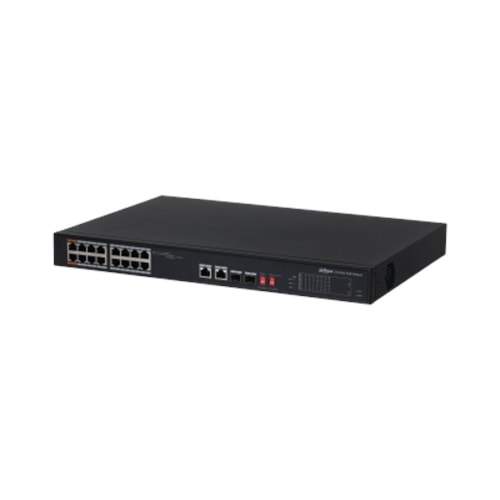 DAHUA PFS3218-16ET-135 16 PORT POE SWİTCH ( 16FE POE + 2GE SFP KOMBO, TOPLAM 135W POE )