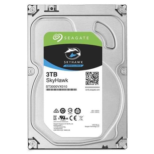 Seagate SkyHawk 3TB Surveillance 3.5 İnç SATA3 Harddisk - 7/24 Video Kayıt & Gözetim İçin Yüksek Performanslı HDD