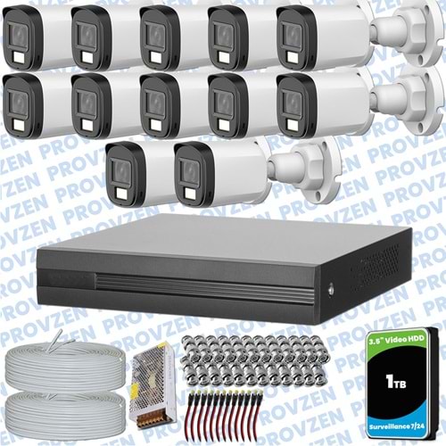 Provzen Dahua 14 Kameralı Full HD Fullcolor Mikrofonlu Güvenlik Kamerası