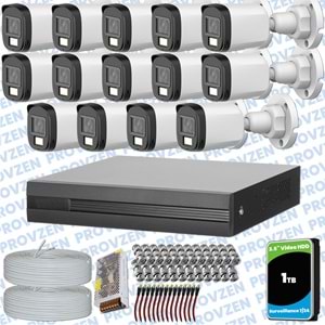 Provzen Dahua 16 Kameralı Full HD Fullcolor Mikrofonlu Güvenlik Kamerası