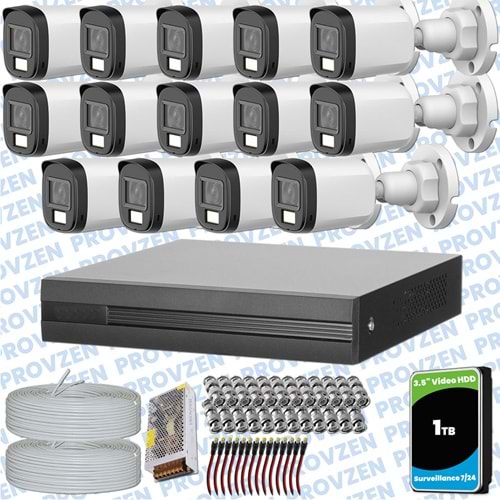 Provzen Dahua 16 Kameralı Full HD Fullcolor Mikrofonlu Güvenlik Kamerası
