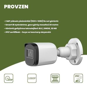 Provzen Dahua Full HD 11 Kameralı Güvenlik Kamerası + 1TB HDD