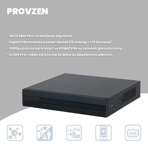 Provzen Dahua Full HD 11 Kameralı Güvenlik Kamerası + 1TB HDD