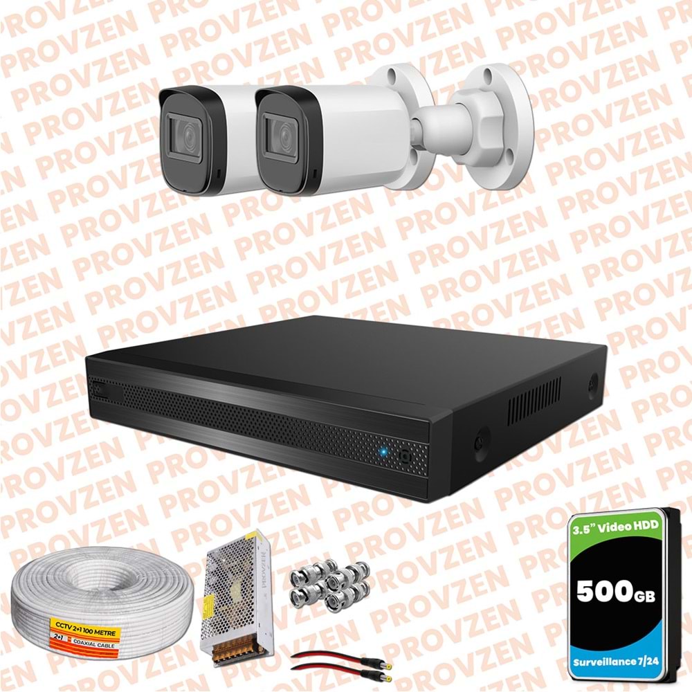 Provzen Rivo Dahua 2 Kameralı Full HD Güvenlik Kamerası 500GB