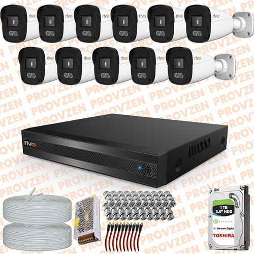 Provzen Rivo 11 Kameralı Full HD ColorVu & Ses Kayıtlı Güvenlik Kamerası