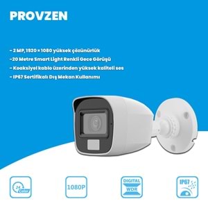 Provzen HiLook 10 Kameralı Full HD ColorVu Mikrofonlu Güvenlik Kamerası Olay Anında bildirim