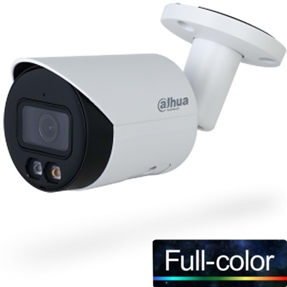 DAHUA IPC-HFW2249S-S-IL 2MP 3.6mm IP67 SD Kart Desteği, Dahili Mikrofon, Full Color Fixed Bullet Kamera, 30m IR