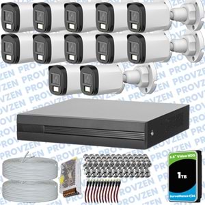 Provzen Dahua 14 Kameralı Full HD Fullcolor Mikrofonlu Güvenlik Kamerası