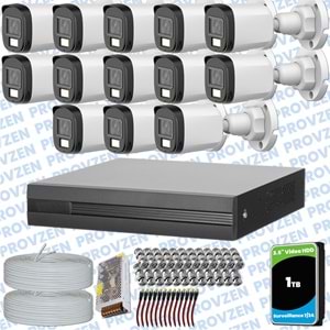 Provzen Dahua 15 Kameralı Full HD Fullcolor Mikrofonlu Güvenlik Kamerası