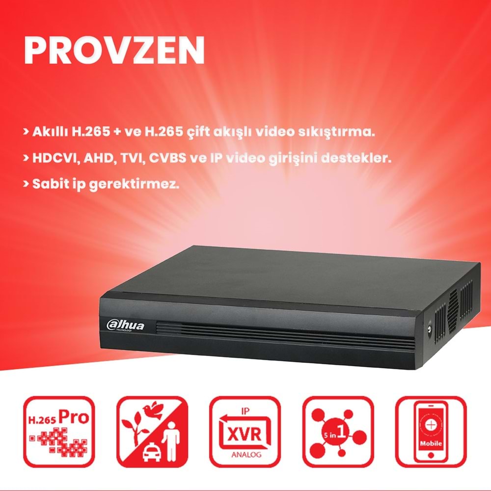 PROVZEN Dahua 13 Kameralı Güvenlik Kamerası 40 Metre Gece Görüşlü