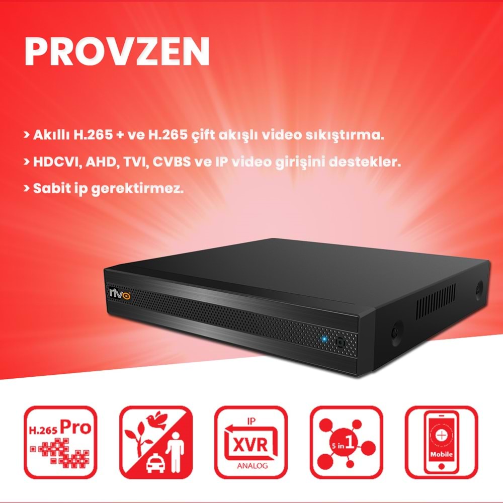 PROVZEN RİVO 1 Kameralı Güvenlik Kamerası Geniş Açı Gece Görüşü