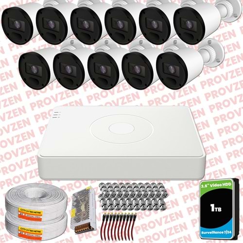 Provzen RV Hikvision 11 Kamera Güvenlik Kamerası 20mt Gece Görüş