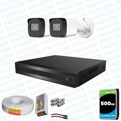 Provzen Hikvision RV 2 Kamera Güvenlik Kamerası 500 GB HDD