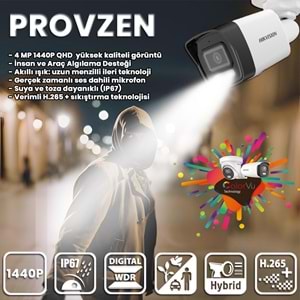 Provzen Hikvision 4 İp Kameralı 4mp Hibrit Colorvu Kamera Seti