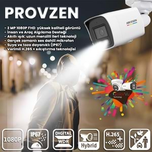 Provzen Hikvision 15 İp Kameralı Colorvu Hibrit Güvenlik Kamerası