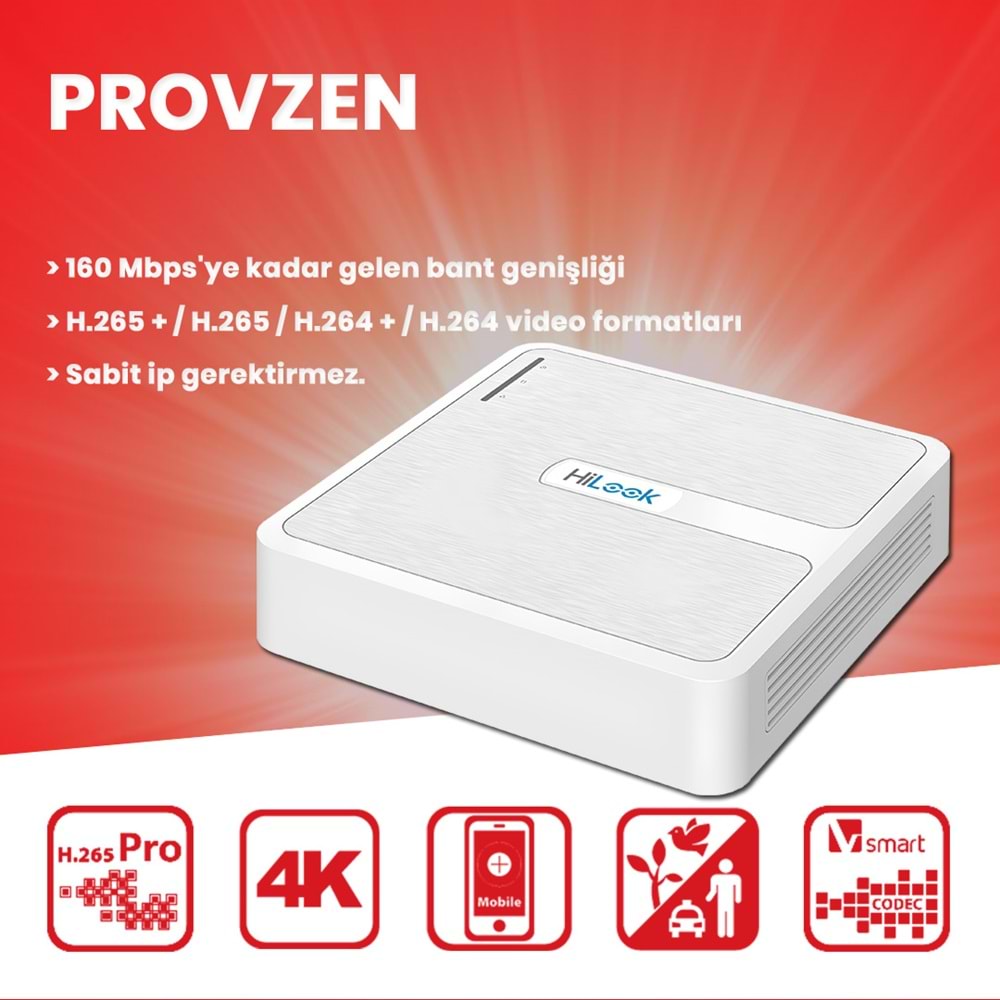 Provzen Hilook İp Kamera Seti 1080p Fullhd 6 Güvenlik Kamerası