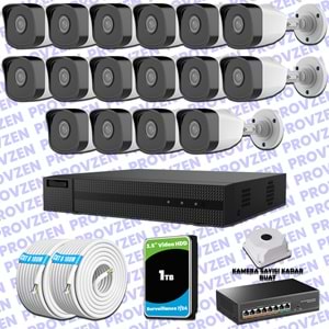 Provzen Hilook İp Kamera Seti 1080p Fullhd 16 Güvenlik Kamerası