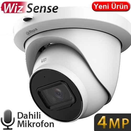 DAHUA IPC-HDW2441TM-S 4MP 2.8mm Starlight WizSense Dome Kamera - IP67, PoE, 30m IR, Metal Kasa, Sesli ve SD Kart Desteği