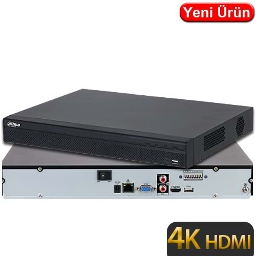 DAHUA NVR4216-4KS3 16 Kanal 4K NVR Kayıt Cihazı, 2x20TB Depolama, HDMI, VGA, USB, RJ45